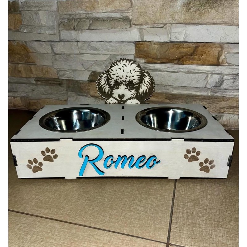 Portaciotole in legno per cane e gatto | Fatto a mano e personalizzabile