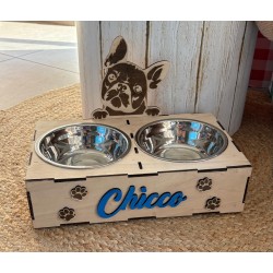 Portaciotole in legno per cane e gatto | Fatto a mano e personalizzabile