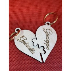 Portachiavi Lui e Lei in Legno Personalizzati | Idea Regalo Romantica