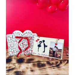 Cornice Portafoto San Valentino Personalizzata | Regalo Romantico per Coppie