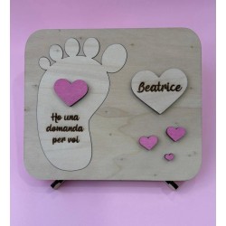 Piedino in legno “Vuoi essere il mio padrino o madrina?
