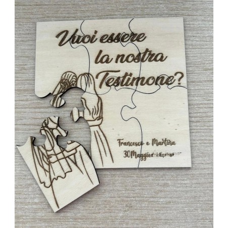 Puzzle “Vuoi essere la mia testimone?” – Idea regalo personalizzata per proposta testimone