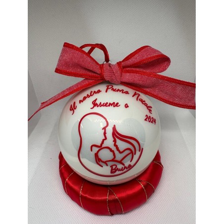 Sfera in Vetro “Aspettando Te” – Addobbo Natalizio Elegante e Personalizzato