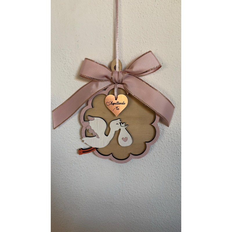 Pallina in Legno “Aspettando Te” – Tenero Addobbo Artigianale per Annunciare una Nuova Vita