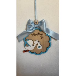 Pallina in Legno “Aspettando Te” – Tenero Addobbo Artigianale per Annunciare una Nuova Vita