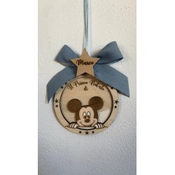 Pallina in Legno “Il Mio Primo Natale” – Decorazione Personalizzata e Artigianale