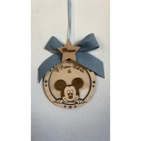 Pallina in Legno “Il Mio Primo Natale” – Decorazione Personalizzata e Artigianale